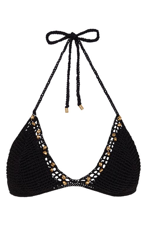 Vix Swimwear Drew Knit Triangle Bikini Top In Black