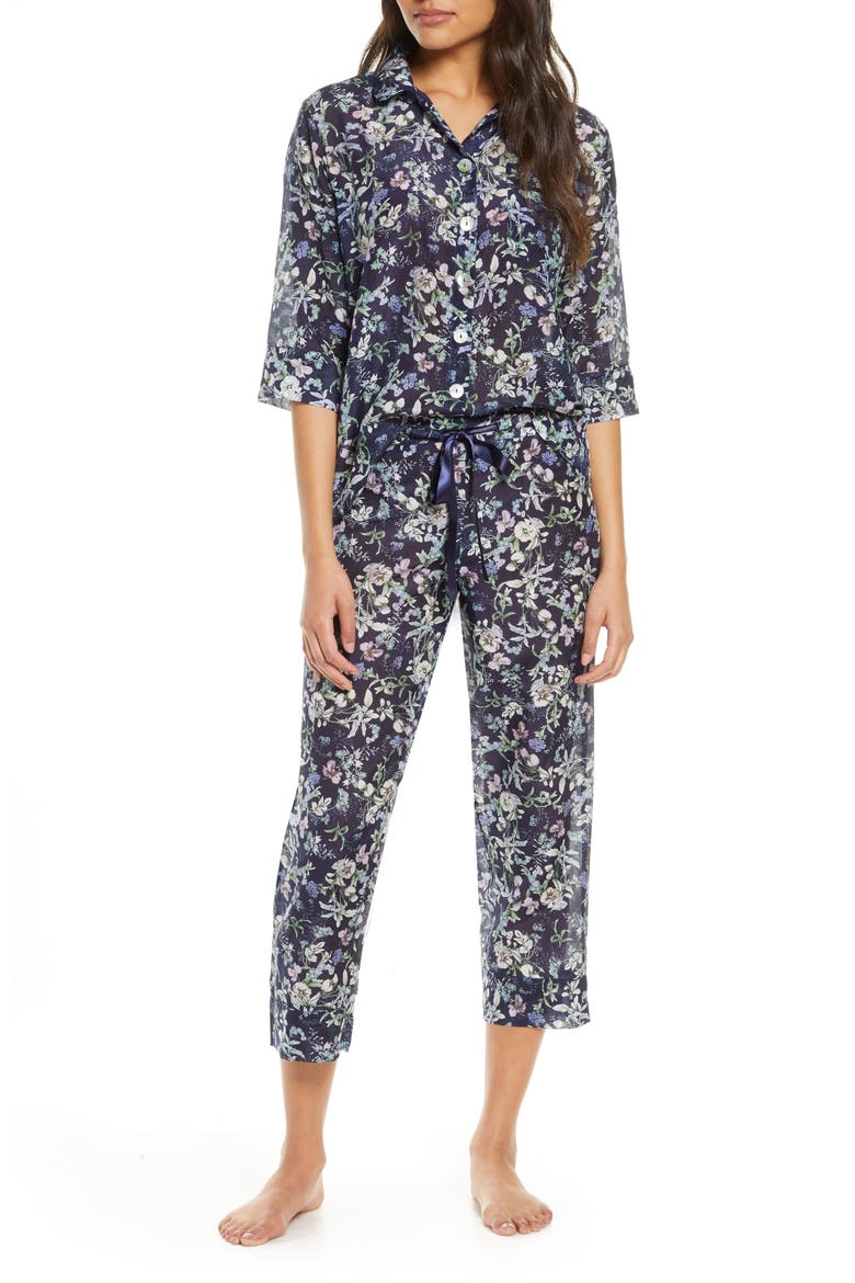 Emmy Crop Pajamas, Main, color, NAVY
