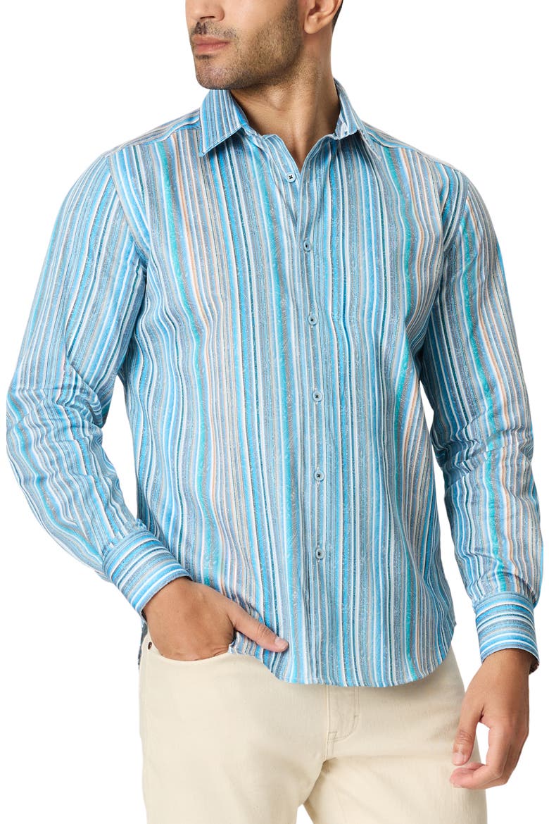 Rehan Long Sleeve Stretch Woven Shirt, Main, color, MULTI