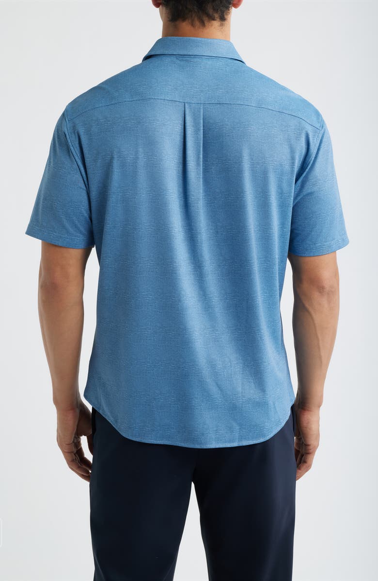 johnnie-O Breck Hangin’ Out Knit Short Sleeve Button-Up Shirt, Alternate, color, Sound Side