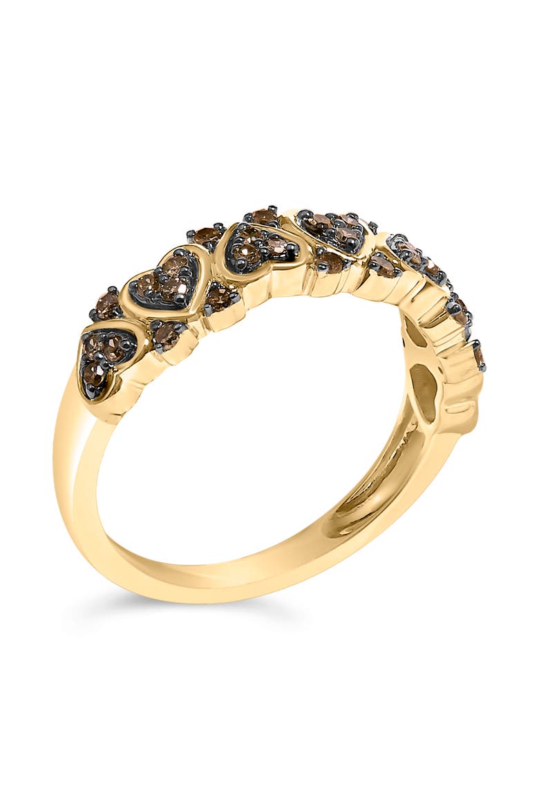 10K Yellow Gold Plated Silver 1/3 cttw Natural Diamond Band Ring, Alternate, color, Yellow Gold over Silver