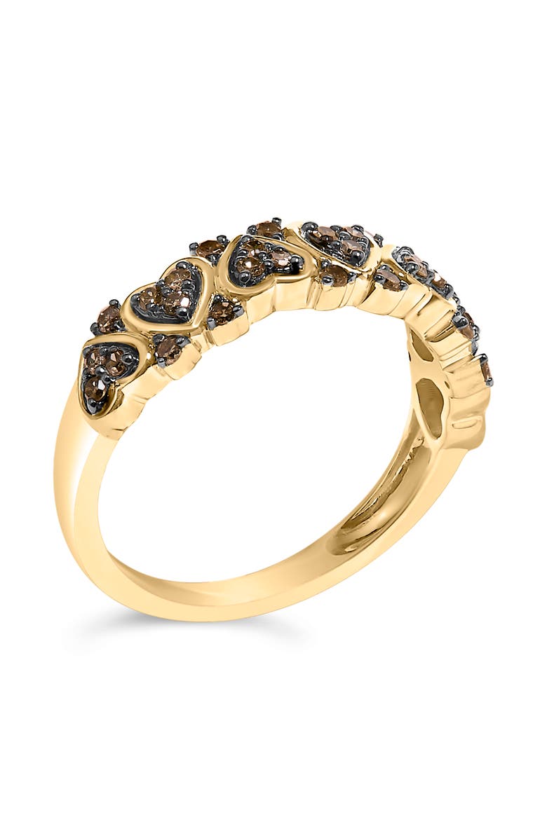 Haus of Brilliance 10K Yellow Gold Plated Silver 1/3 cttw Natural Diamond Band Ring, Alternate, color, Yellow Gold Over Silver