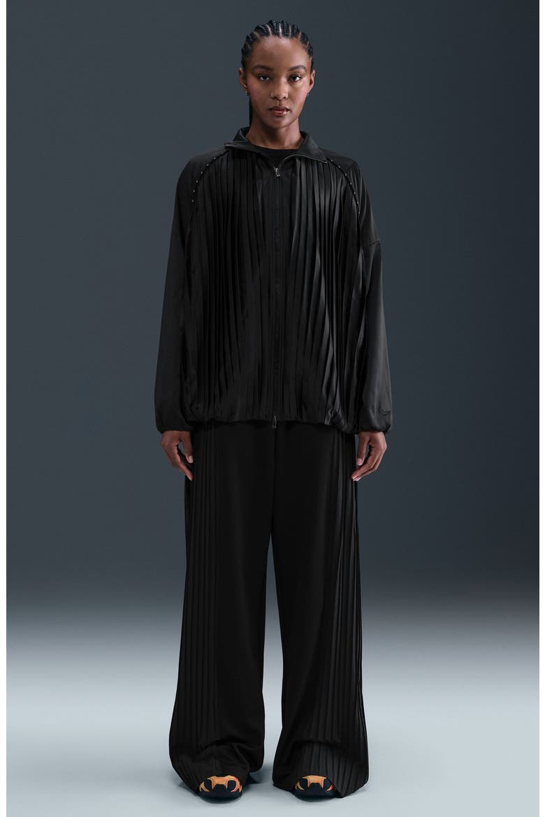 Pleated Wide Leg Pants, Alternate, color, BLACK/ SAIL