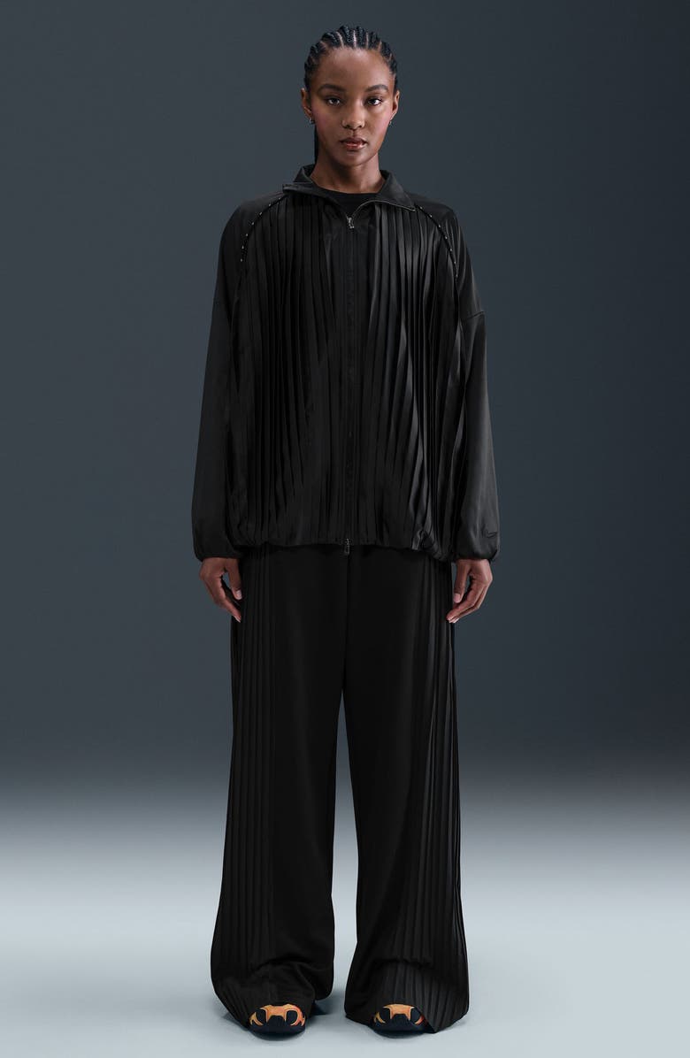 Nike Pleated Wide Leg Pants, Alternate, color, Black/ Sail