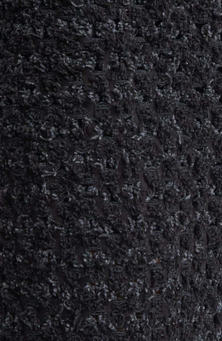 Stella McCartney Relaxed Laser Bouclé Barrel Leg Jeans, Alternate, color, Black