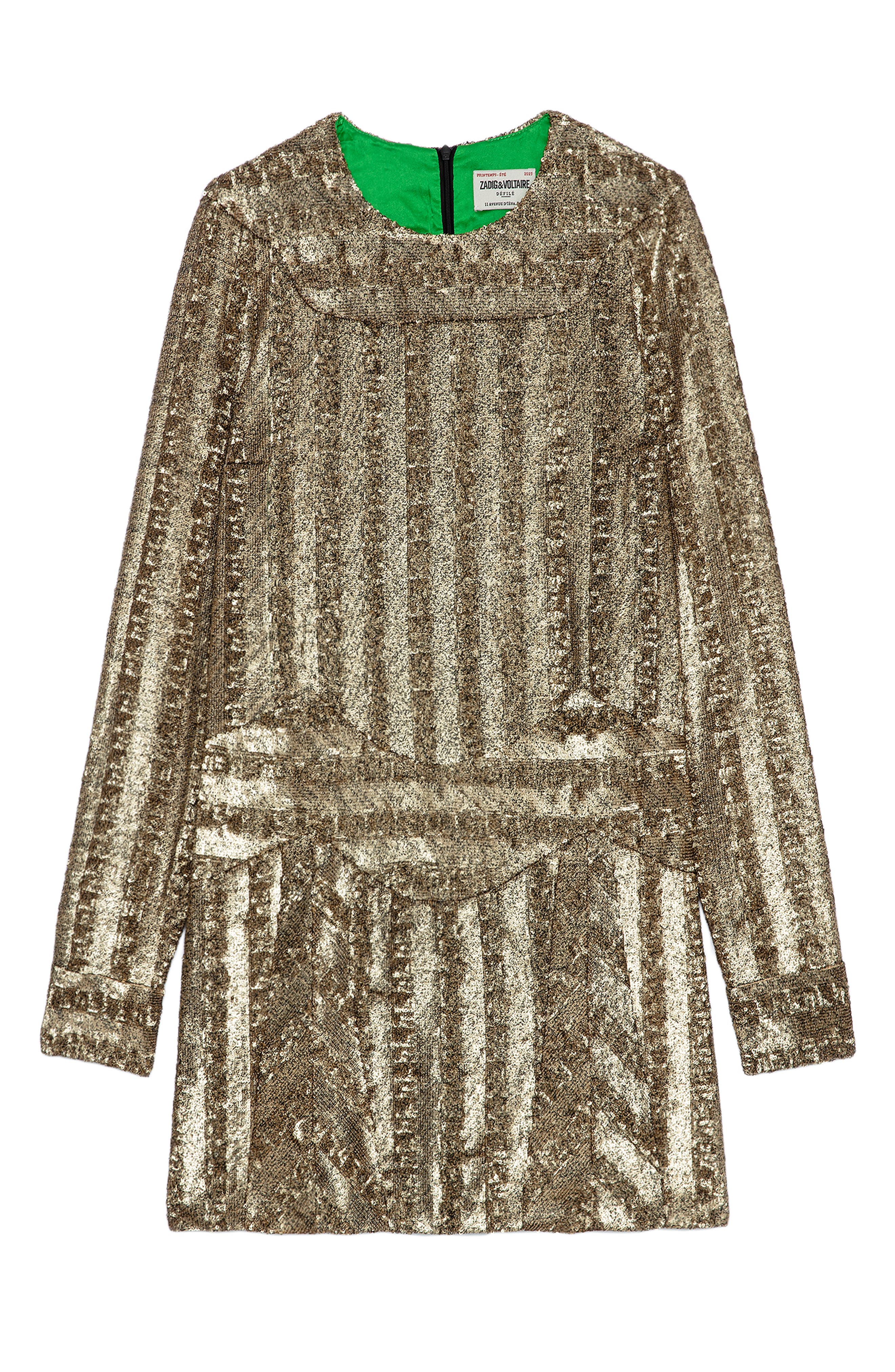 zadig and voltaire sequin dress Roysse Sequin Long Sleeve Minidress (Women)
