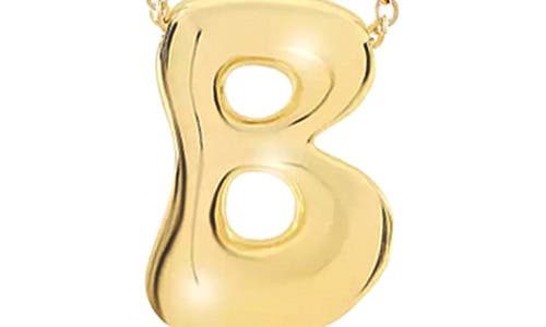 Jane Basch Designs Puffed Initial Pendant Necklace In Gold