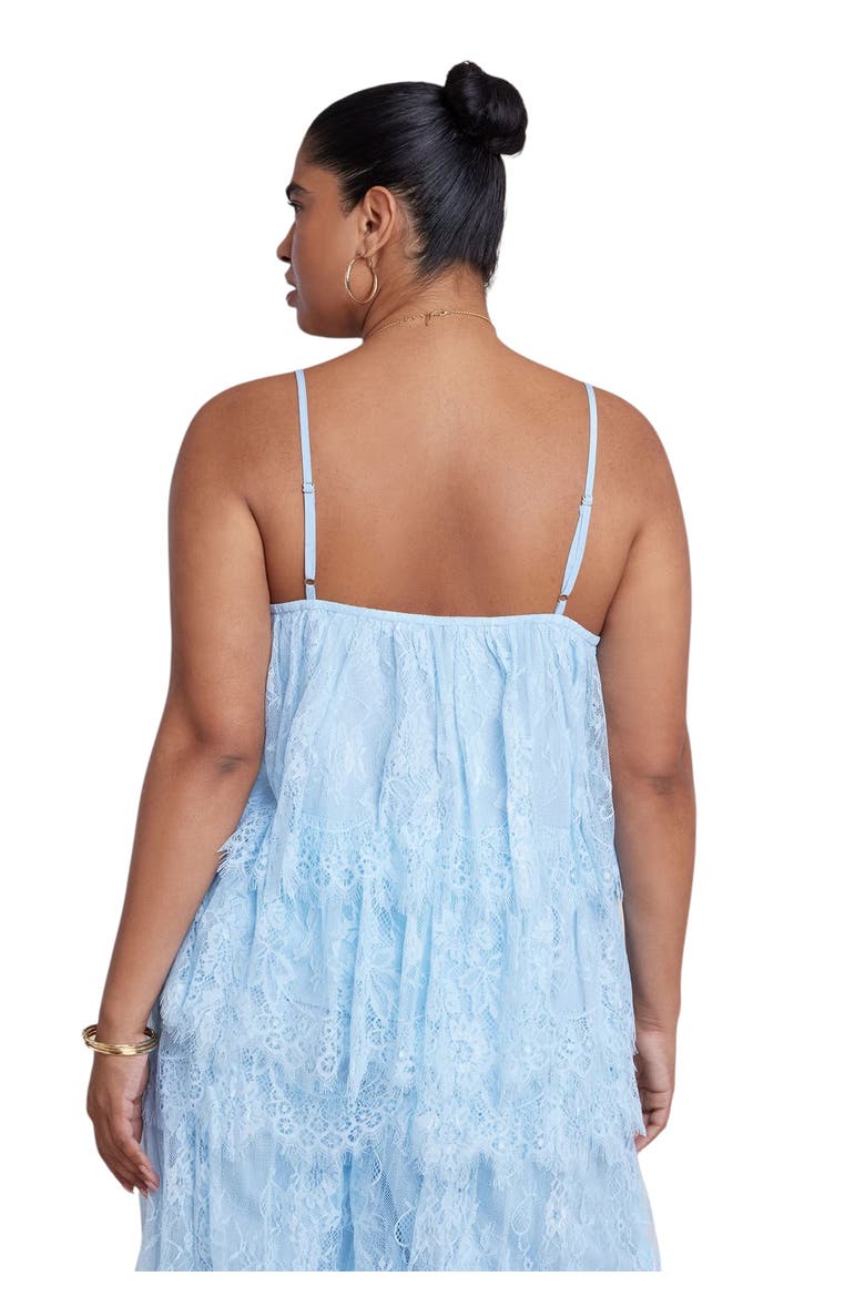 Asym Lace Babydoll Top, Alternate, color, ICE WATER