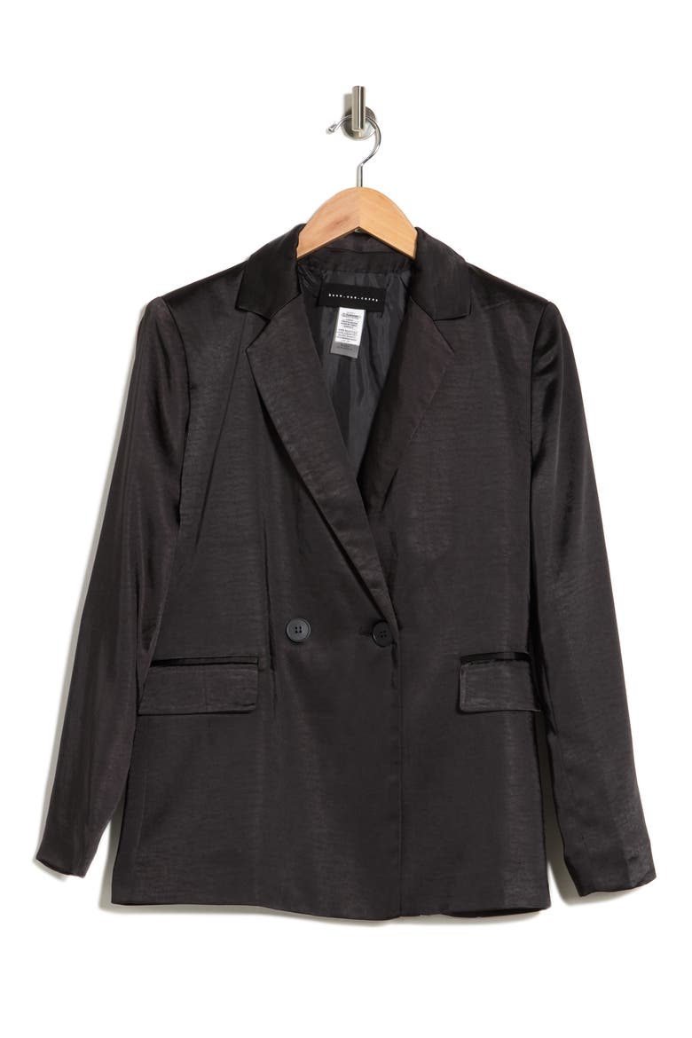 Satin Blazer, Alternate, color, BLACK