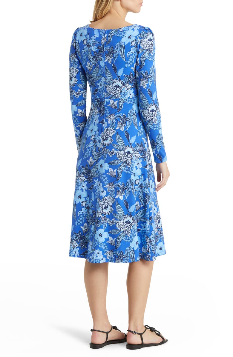 Lilly Pulitzer<sup>®</sup> Claudia Floral Print Twist Front Long Sleeve Midi Dress, Alternate, color, 