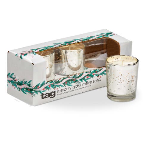 Frosty Mercury Silver Votive Candle Scented Holiday Decor