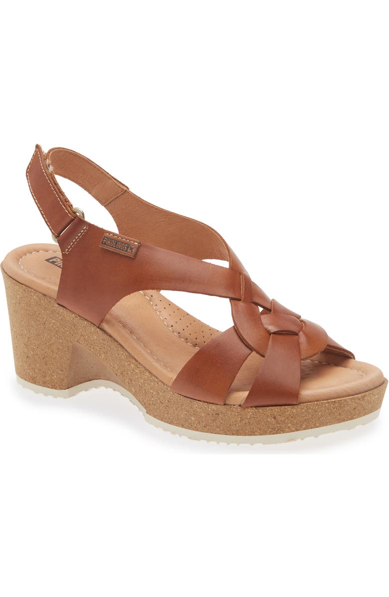 PIKOLINOS Arenales Wedge Slingback Sandal, Main, color, Brandy