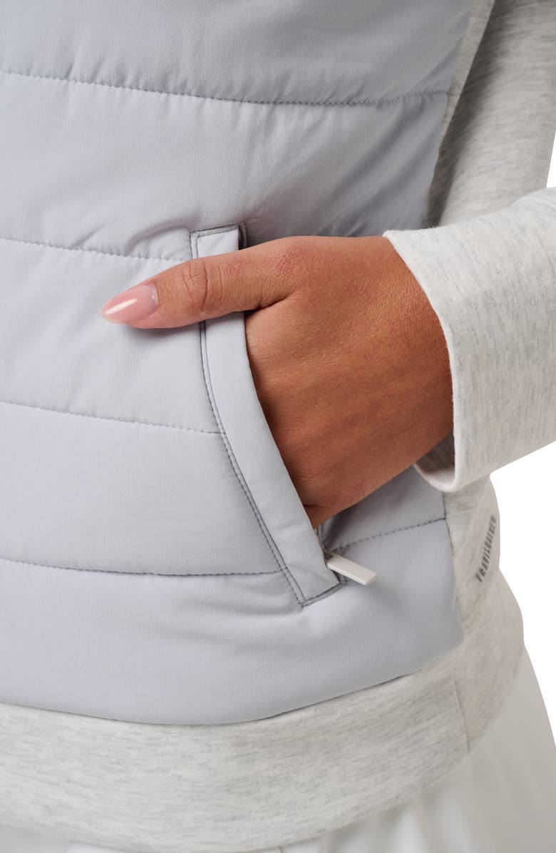 TravisMathew Skyloft Soft Espresso Martini Full Zip Quilted Jacket, Alternate, color, Heather Light Grey