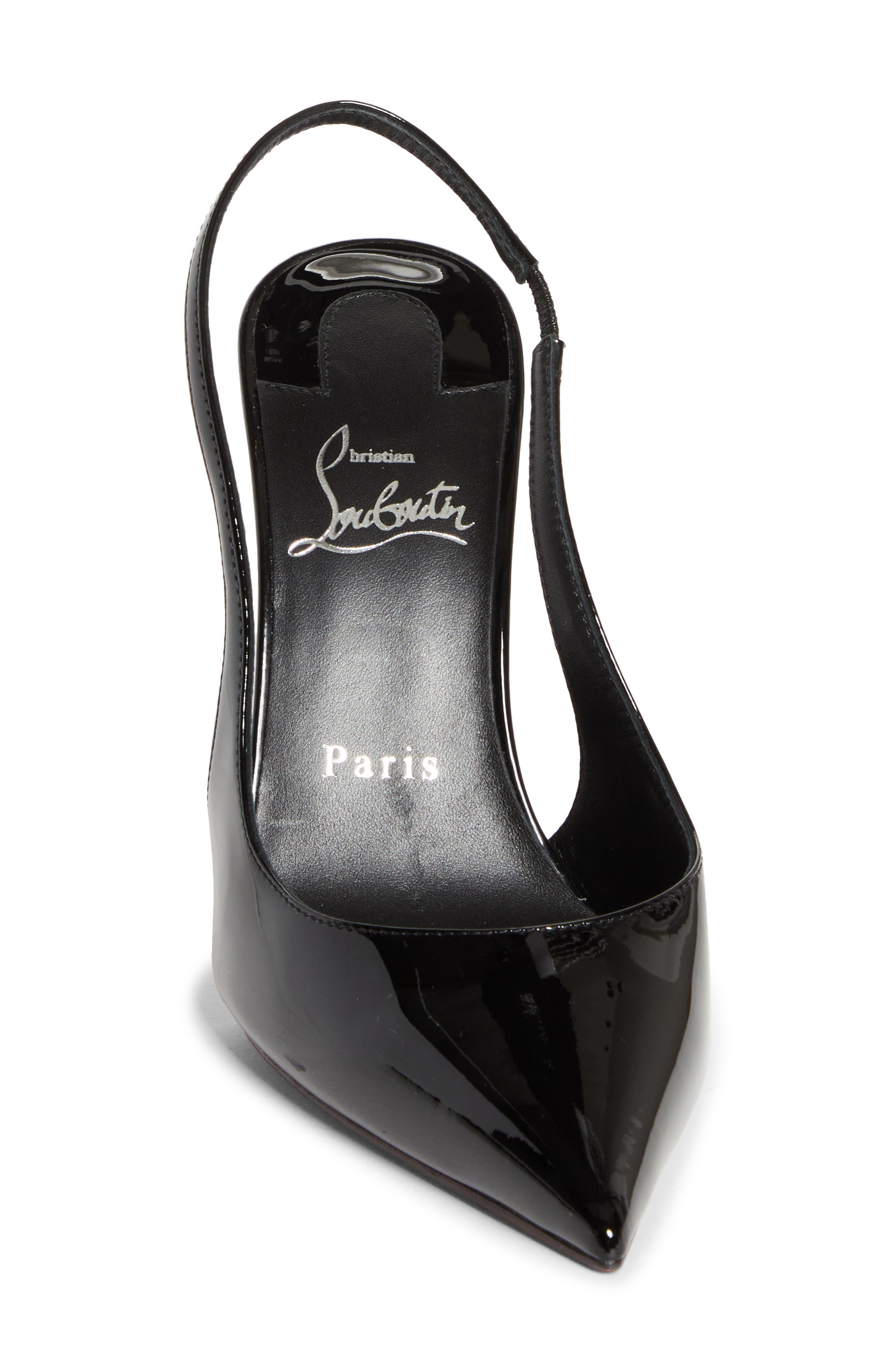 Christian Louboutin Miss Z Pointed Toe Slingback Pump, Alternate, color, Black/ Black