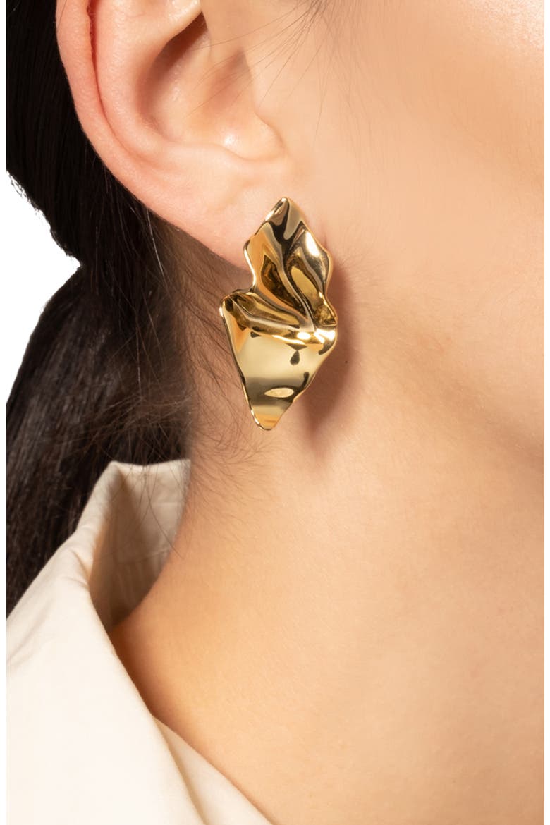 Crumpled Drop Earrings, Alternate, color, NO STONES