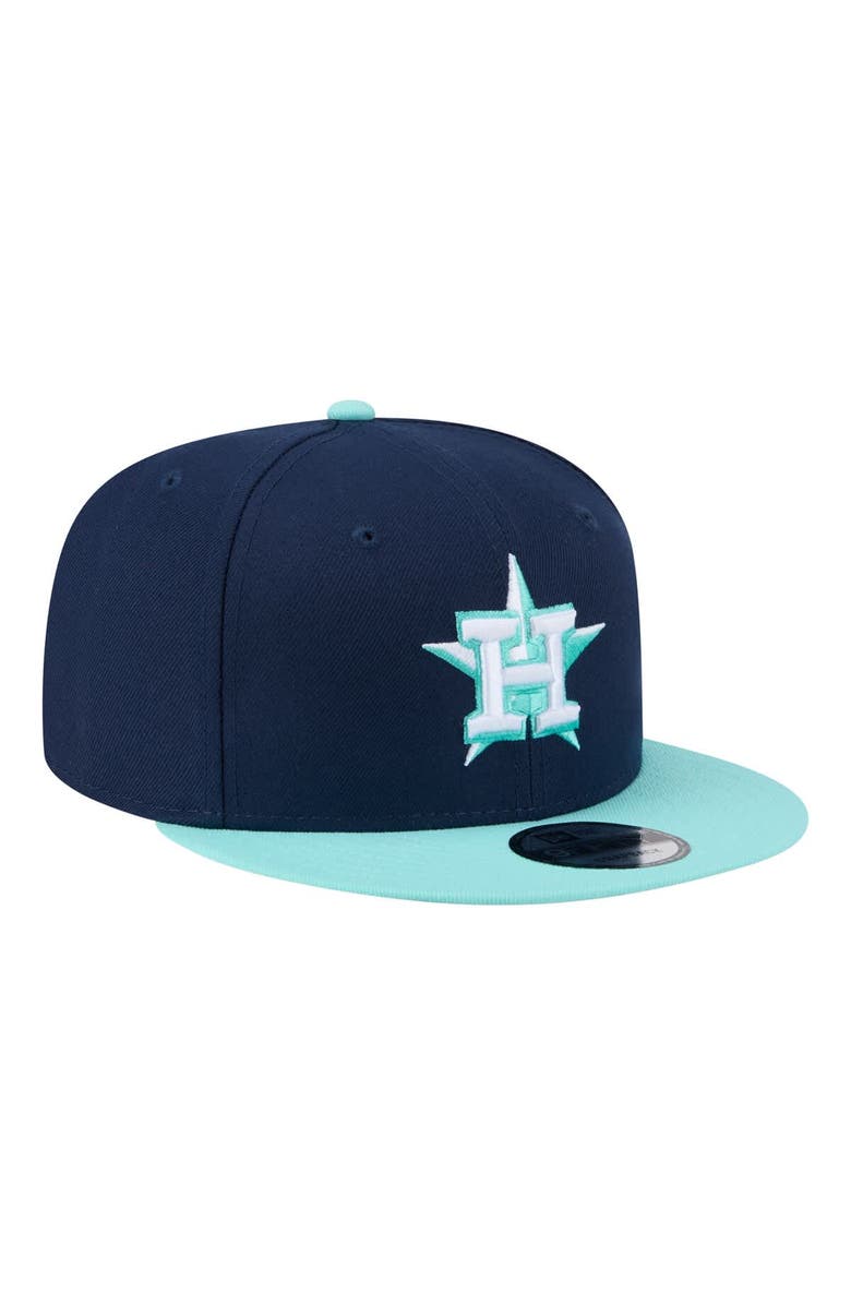 New Era Men's New Era Navy/Turquoise Houston Astros Two-Tone Color Pack 9FIFTY Snapback Hat, Alternate, color, Navy