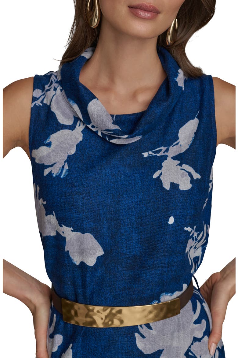 Floral Sleeveless Linen Blend Sheath Dress, Alternate, color, MARBELLA M