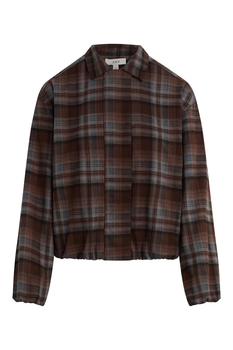 The Bella Bomber Jacket, Alternate, color, BROWN/ BLUE PLAID