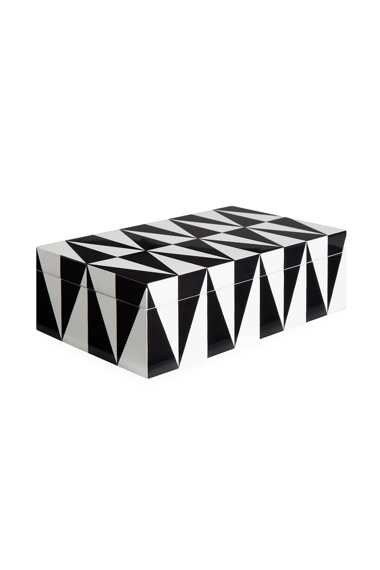 Op Art Lacquer Box, Alternate, color, Black / White Geometric