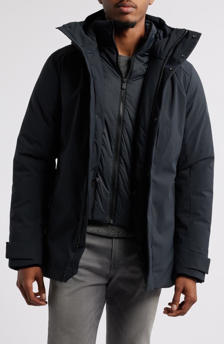 Save The Duck Wilder Bib Inset Water Repellent Hooded Parka, Main, color,