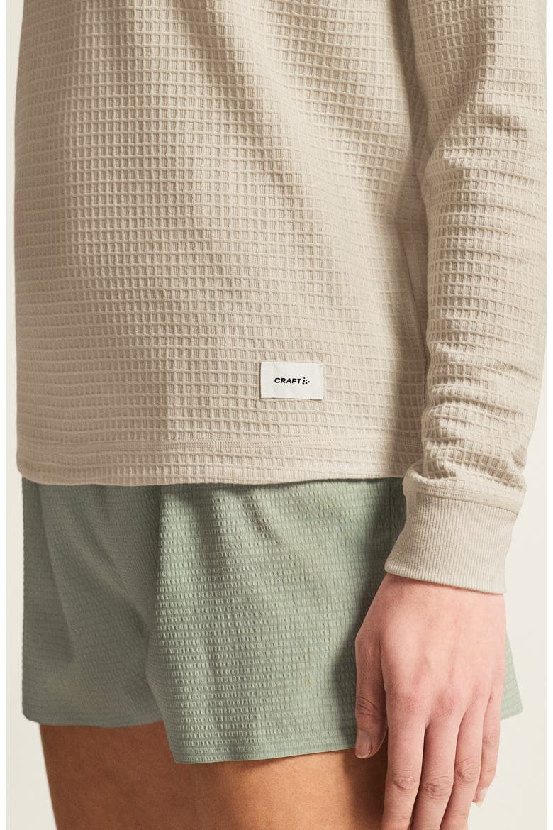 Waffle Knit Long Sleeve T-Shirt, Alternate, color, PLASTER