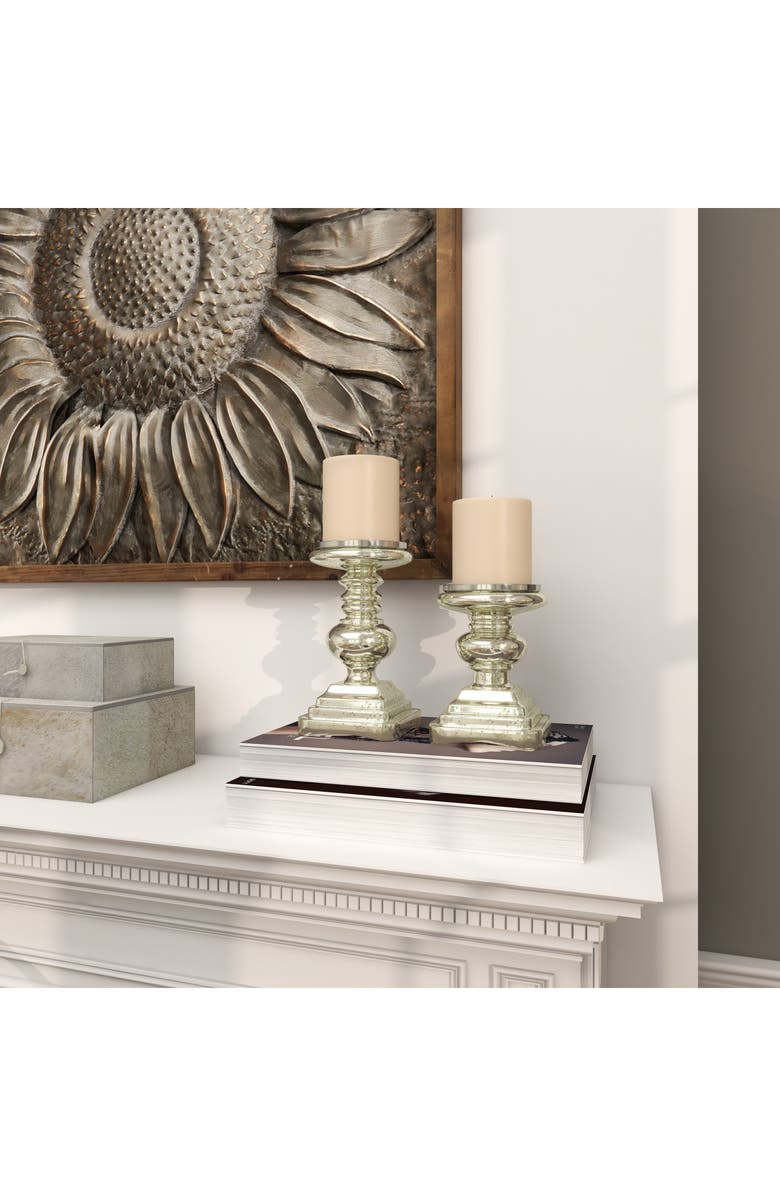 UMA Set of 2 Soda Lime Glass Candle Holder, Alternate, color, 