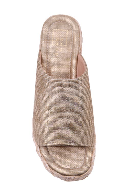 Shushop Lizzie Jute Platform Slide Sandal In Gold