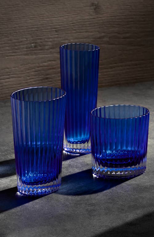 Missoni Home Tableware Champagne Glasses Nastri Set Of 6 Blue 7.5 Oz, H 6.5"