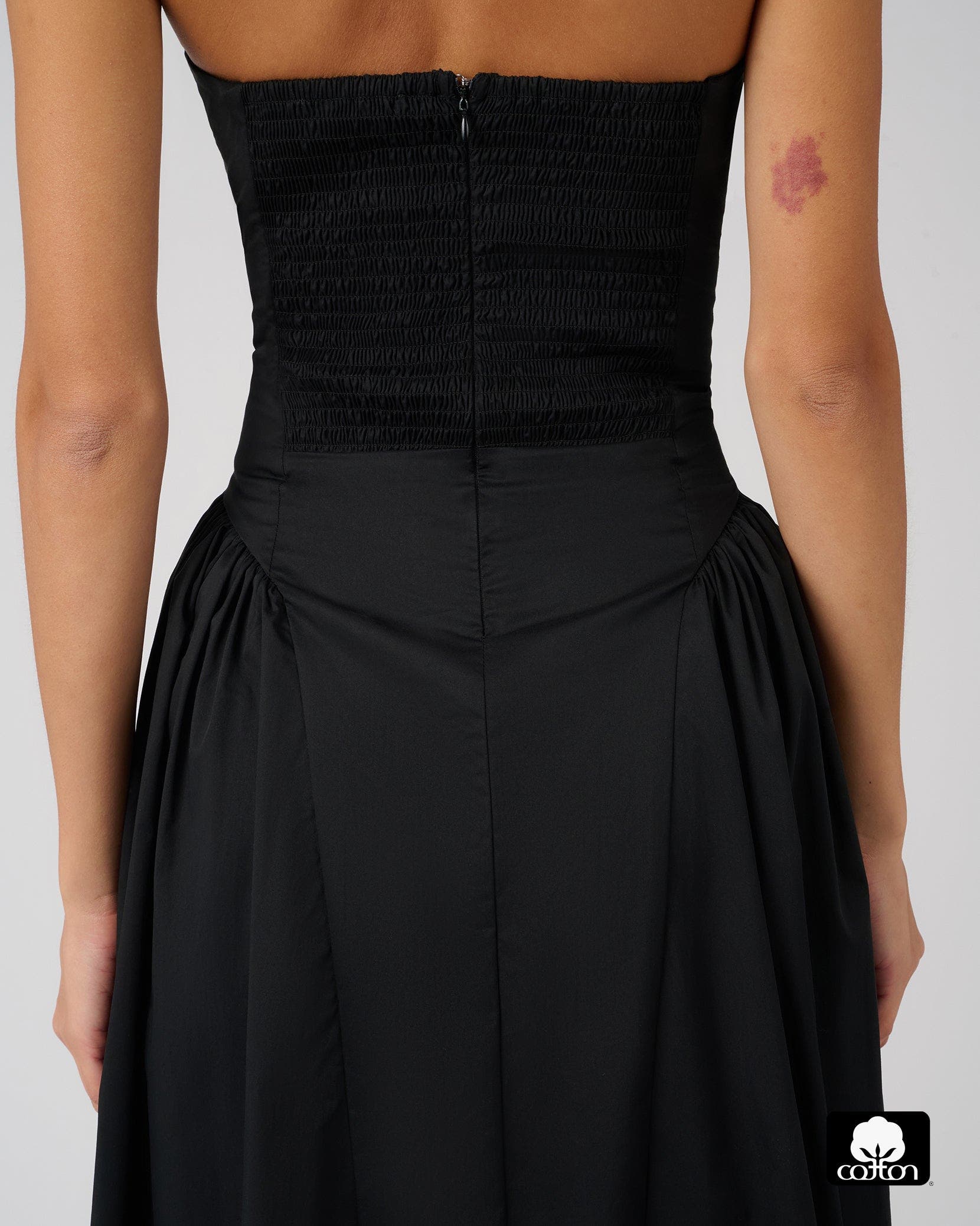 we wore what strapless corset midi dress Strapless Corset Ruched Dress