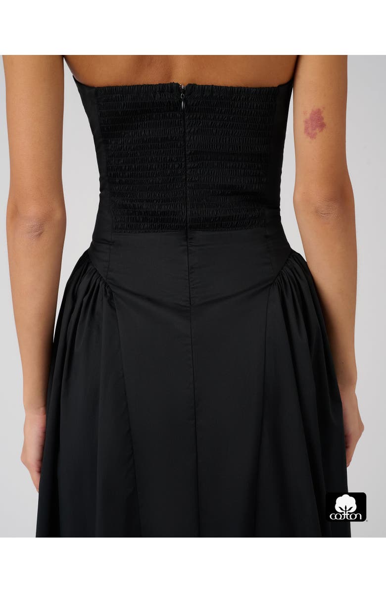 WeWoreWhat Strapless Corset Ruched Dress, Alternate, color, Black