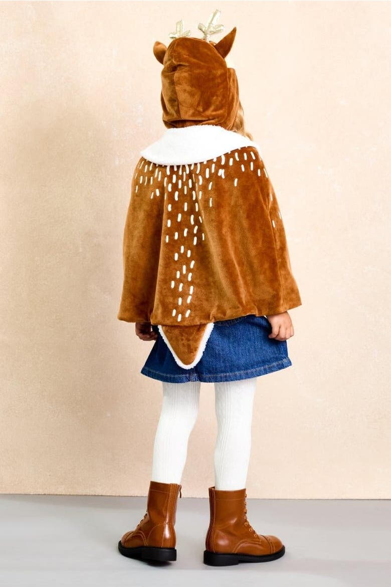 Reindeer Cape for Girls, Alternate, color, Beige