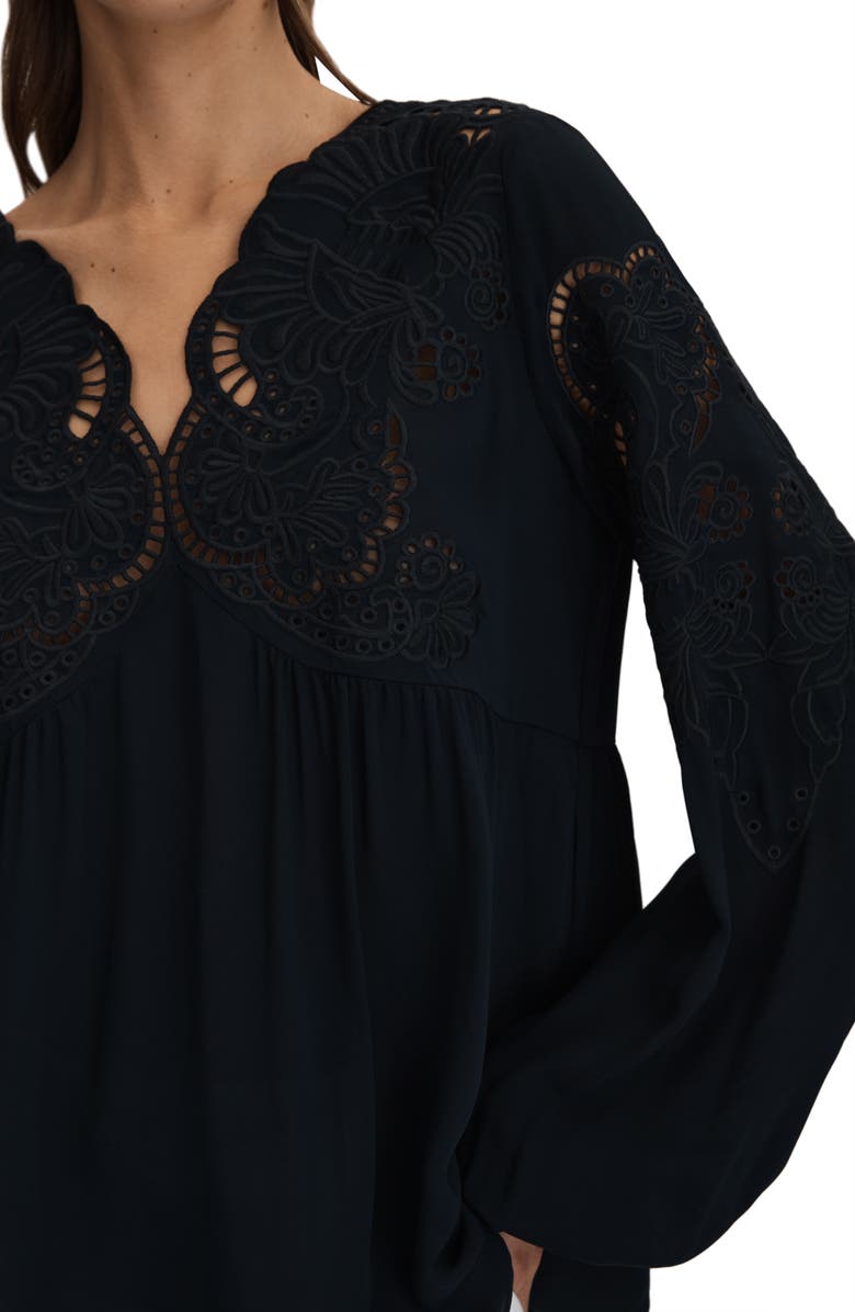 Reiss Noa Tie Back Blouson Sleeve Top, Alternate, color,