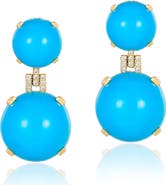 GOSHWARA Rock 'n' Roll 18k Gold Turquoise & Diamond Drop Earrings