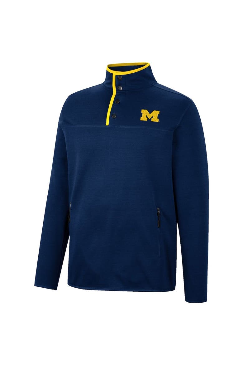 Men's Colosseum Navy Michigan Wolverines Rebound Quarter-Snap Jacket, Alternate, color, Navy