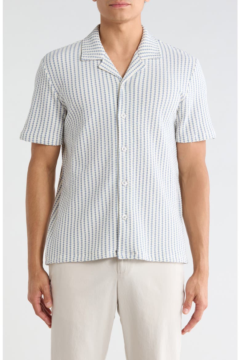 Textured Camp Shirt, Main, color, BLUE/ WHITE