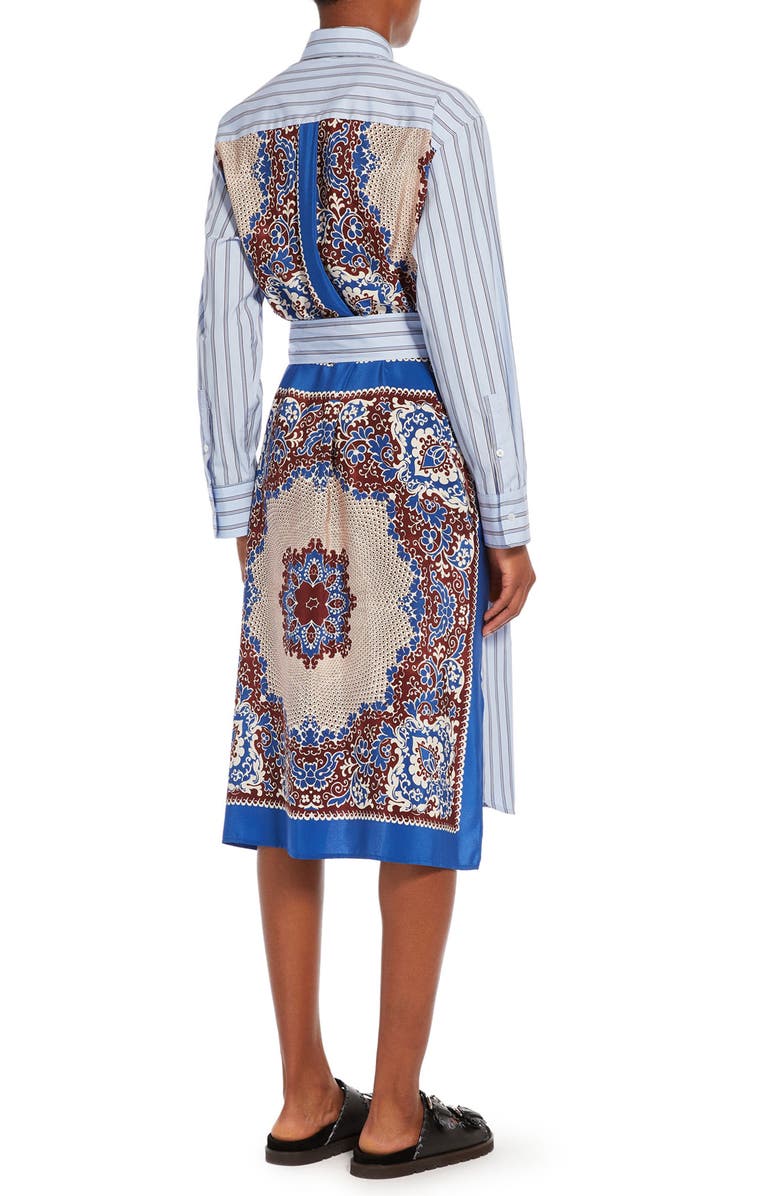 Weekend Max Mara Edipo Stripe Tie Waist Long Sleeve Shirtdress, Alternate, color, 