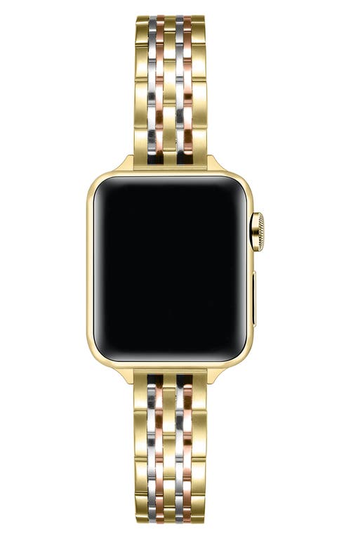 The Posh Tech Rainey Tricolor Apple Watch® Bracelet Watchband In Gold/silver/rose Gold