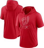Nike Men's Nike Red Washington Nationals Lockup Performance Short Sleeve Lightweight Hooded Top