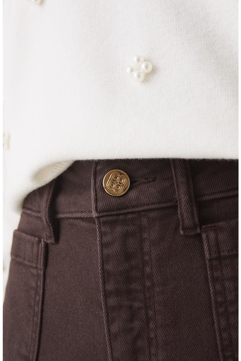 Samantha Patch Pocket High Waist Flare Jeans, Alternate, color, CHOCOLATE