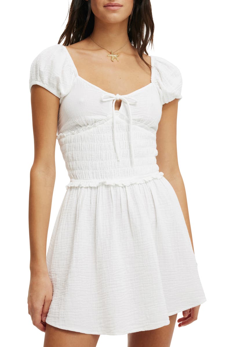Cotton On Open Back Minidress, Main, color, White