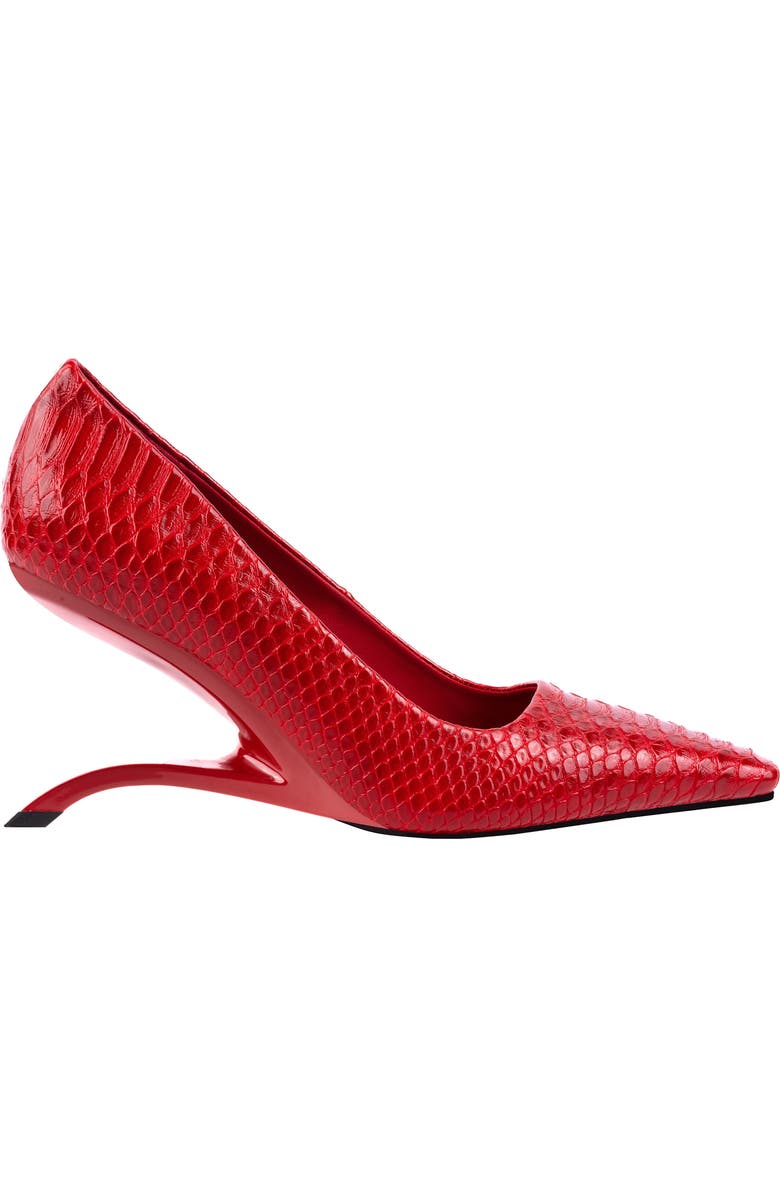 NINETY UNION Intense Snake Embossed Pump, Alternate, color, Red Snake