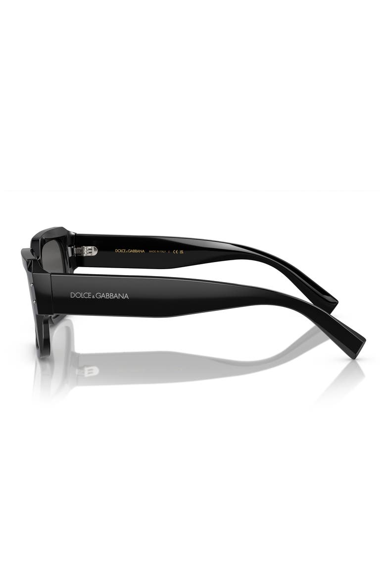 56mm Square Sunglasses, Alternate, color, BLACK