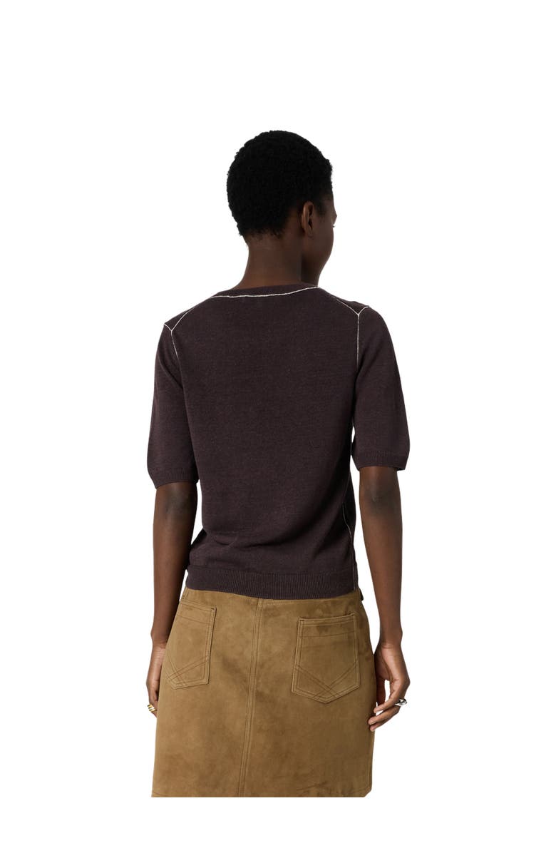 GERARD DAREL Loumia Short Sleeve Sweater, Alternate, color, Brown