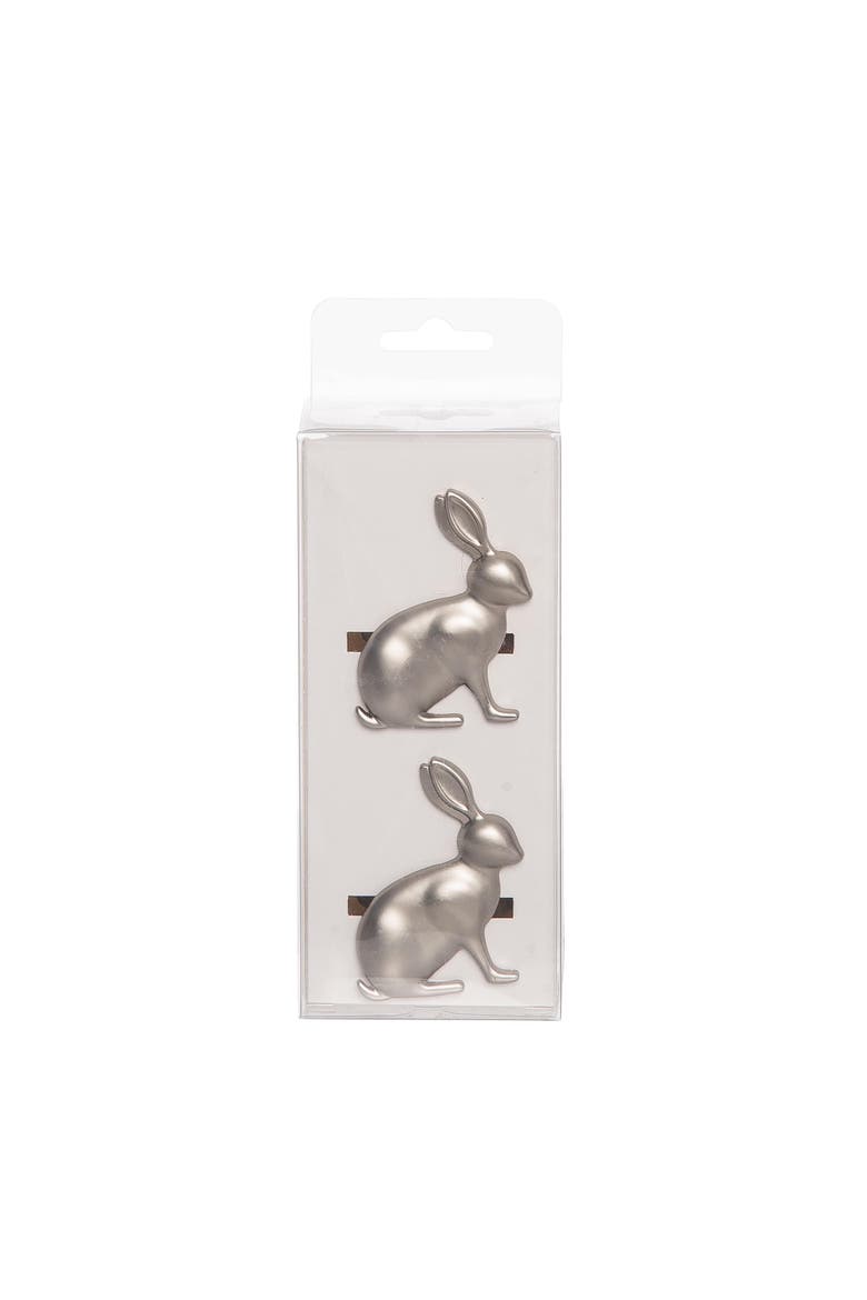 Silver Rabbit Napkin Rings Set of 4, Alternate, color, Silver