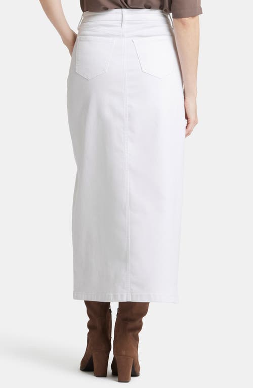 Nydj High Waist Slit Front Denim Maxi Skirt In Optic White
