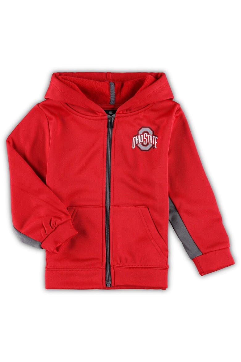 Toddler Colosseum Scarlet/Gray Ohio State Buckeyes Shark Full-Zip Hoodie Jacket & Pants Set, Alternate, color, Scarlet