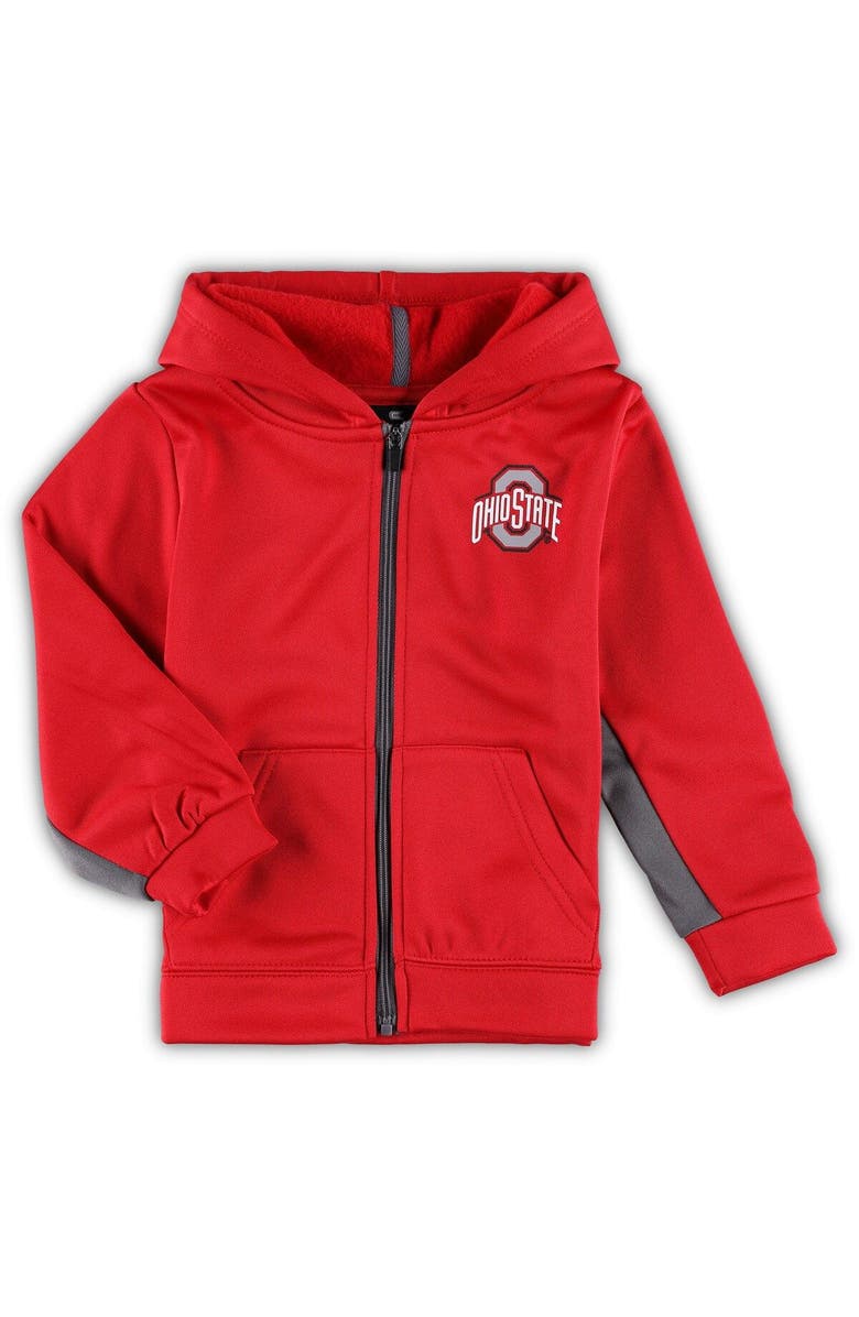 COLOSSEUM Toddler Colosseum Scarlet/Gray Ohio State Buckeyes Shark Full-Zip Hoodie Jacket & Pants Set, Alternate, color, 