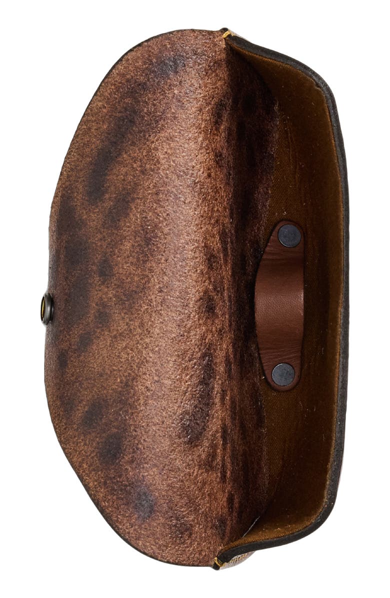 Double RL Hand Tooled Leather Card Case, Alternate, color, Brown