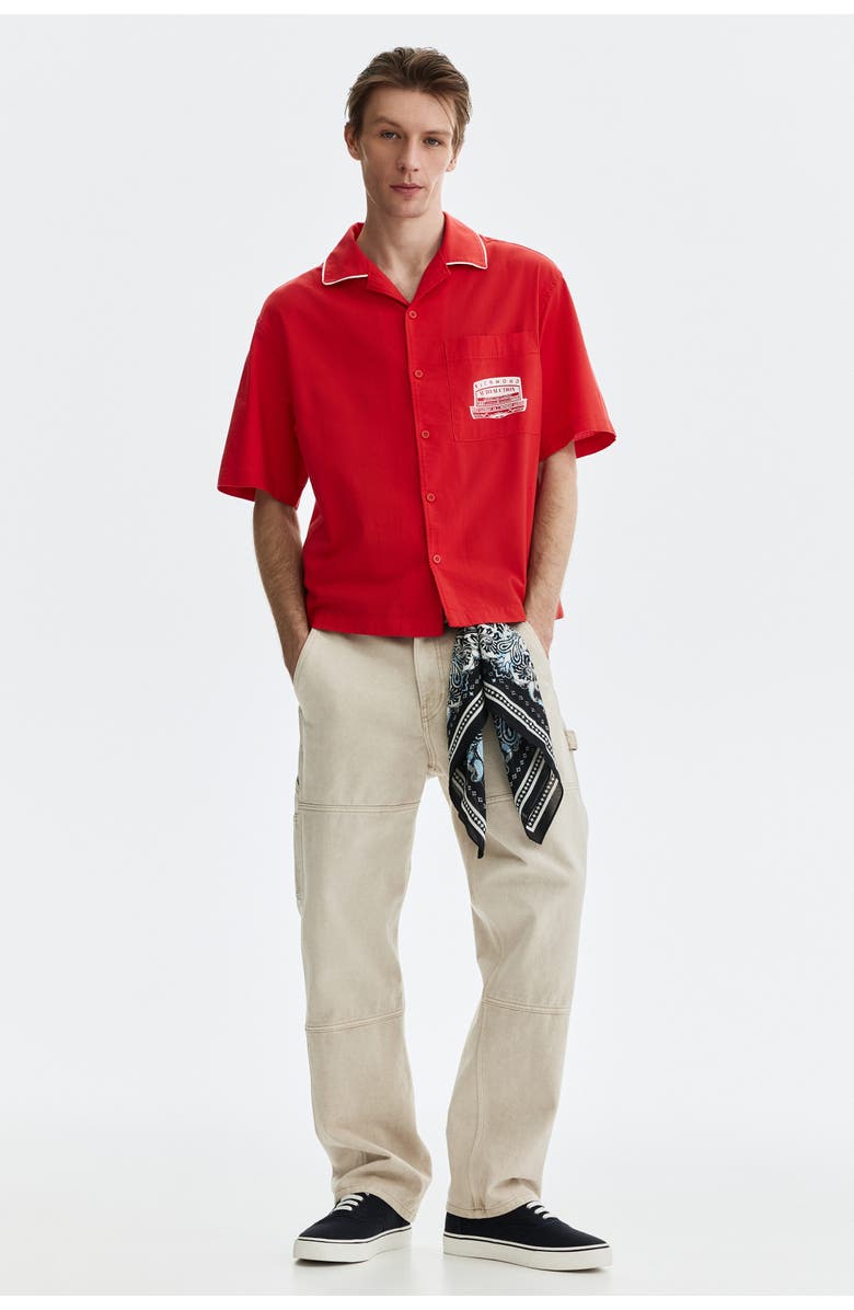 H&M Relaxed-fit printed shirt, Alternate, color, Light Red/Richmond