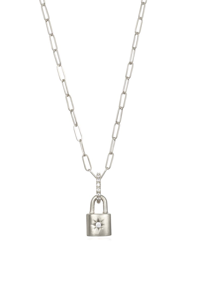 Amelia Rose Starburst Padlock Pendant Necklace, Main, color,